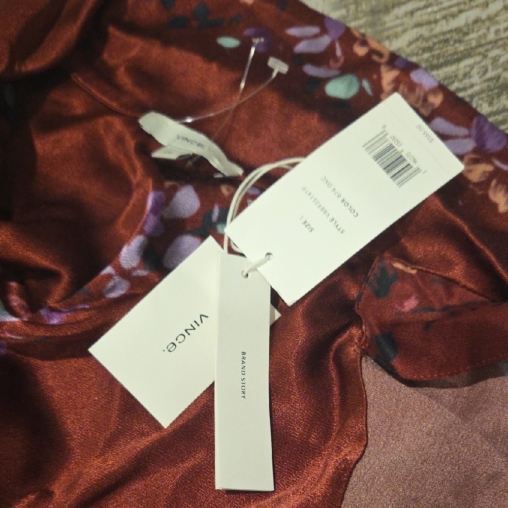 Vince Burgundy Floral Maxi Dress - Picture 8 of 16